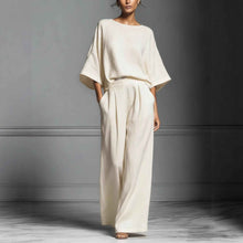 Womens Fashionable And Elegant Flared-Sleeve Linen Suit