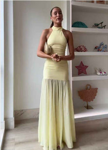 Flowing Resort-style Patchwork Maxi Dress, Fairy-like Gown