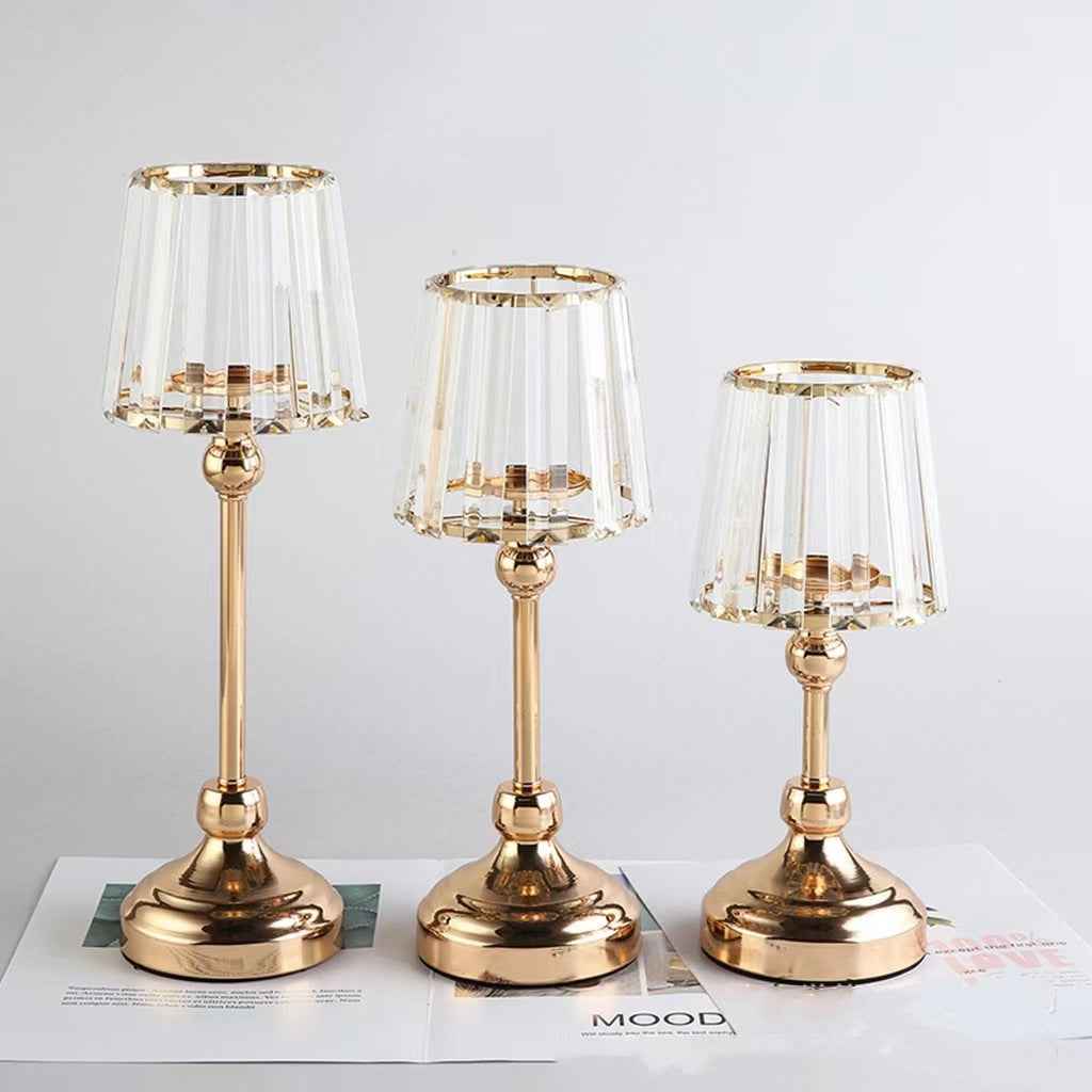 European Crystal Glass Candle Holder, Romantic Wedding, Home, Living Room, Meal