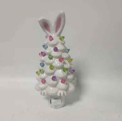 Easter Bunny Shape Ceramic Tree Decorations Spring Easter Bunny Glow Ornaments Easter Bunny Tree