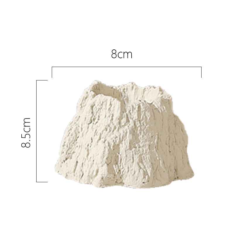 Ins Style No Hole Moon Pattern Cement Mini Flowerpot