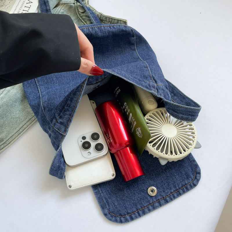 Womens Denim Commuter Crossbody Bag