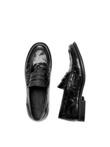 Leather Slip-on Loafers Genuine Leather Pleated Casual Shoes