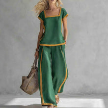Women's Casual Square-Neck Short-Sleeve Pants Set