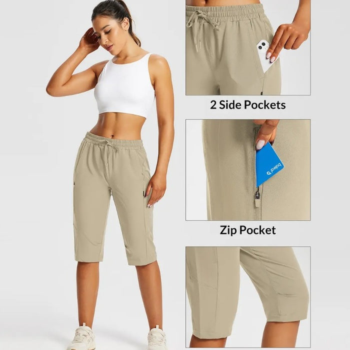 Multi-Pocket Lightweight Quick-Drying Cropped Sports Shorts