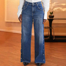 AutumnWinter Niche Design Heart-Shaped Rivet Denim Pants