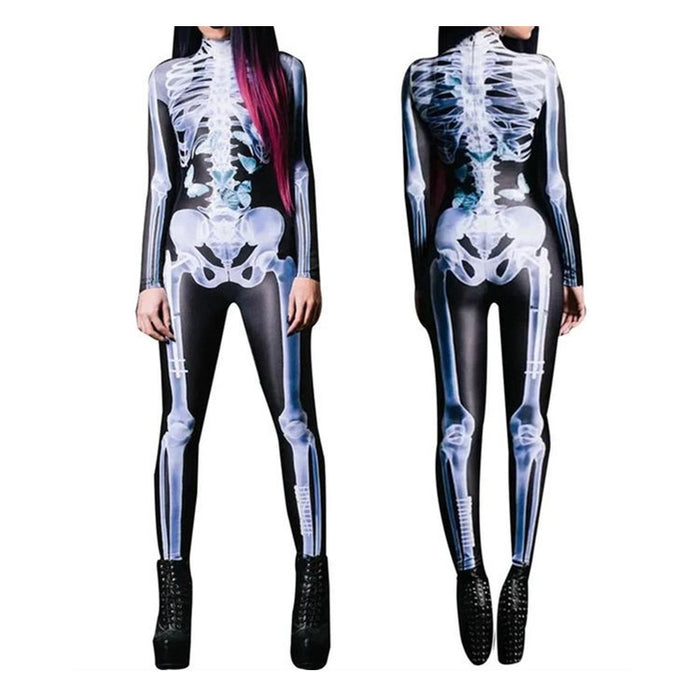 Body ajusté amusant avec crâne pour Halloween