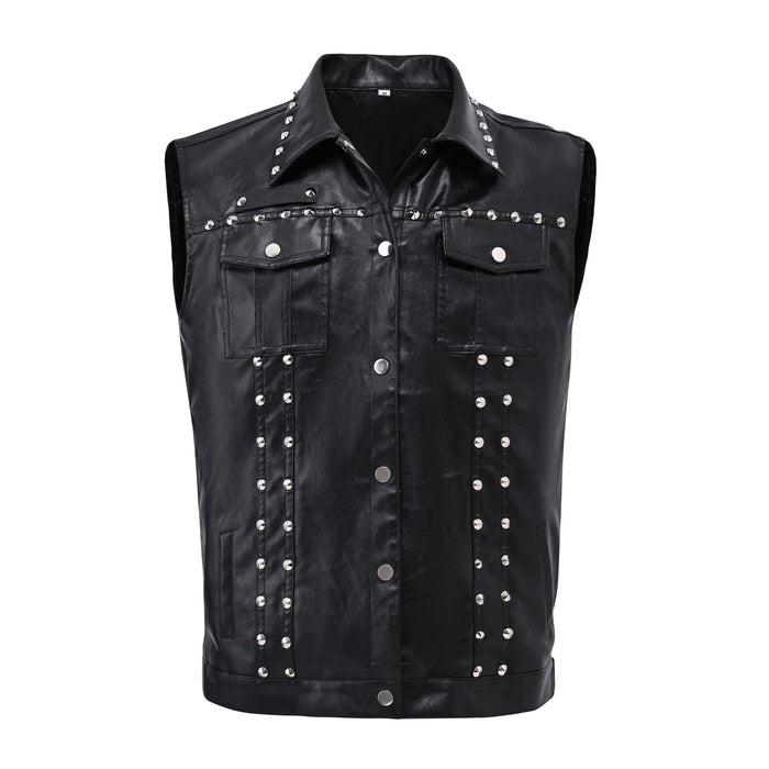 Men's Rivet Sleeveless Waistcoat Vest