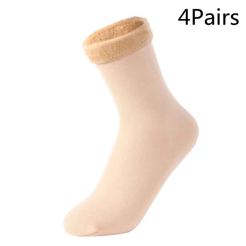 Women's Padded Velvet Warm Soft Medium Tube Socks