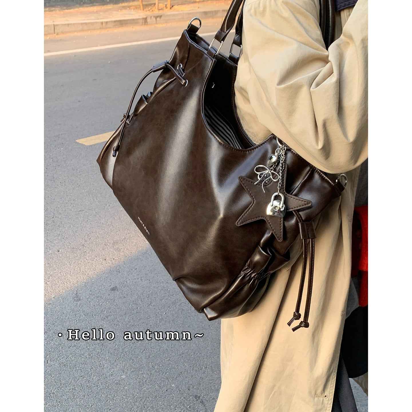 Vintage Biker-style High-capacity Underarm Bag For Women