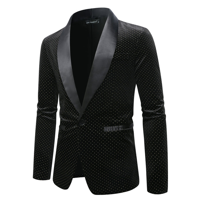 Men Casual Loose Versatile Color Blocked Order A Suit Jacket