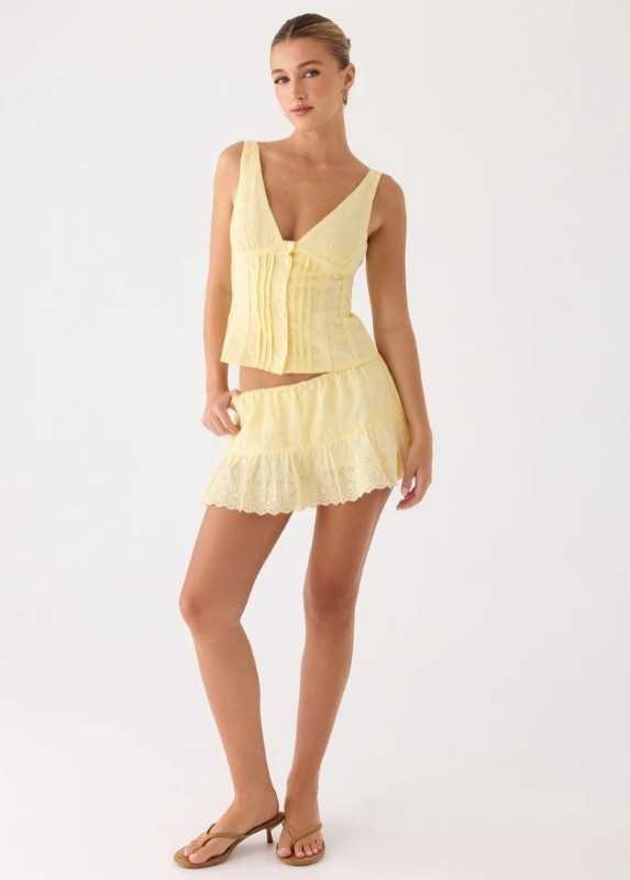 Women's Cotton Vest Short Crafted Set by Mirlaine Univers
