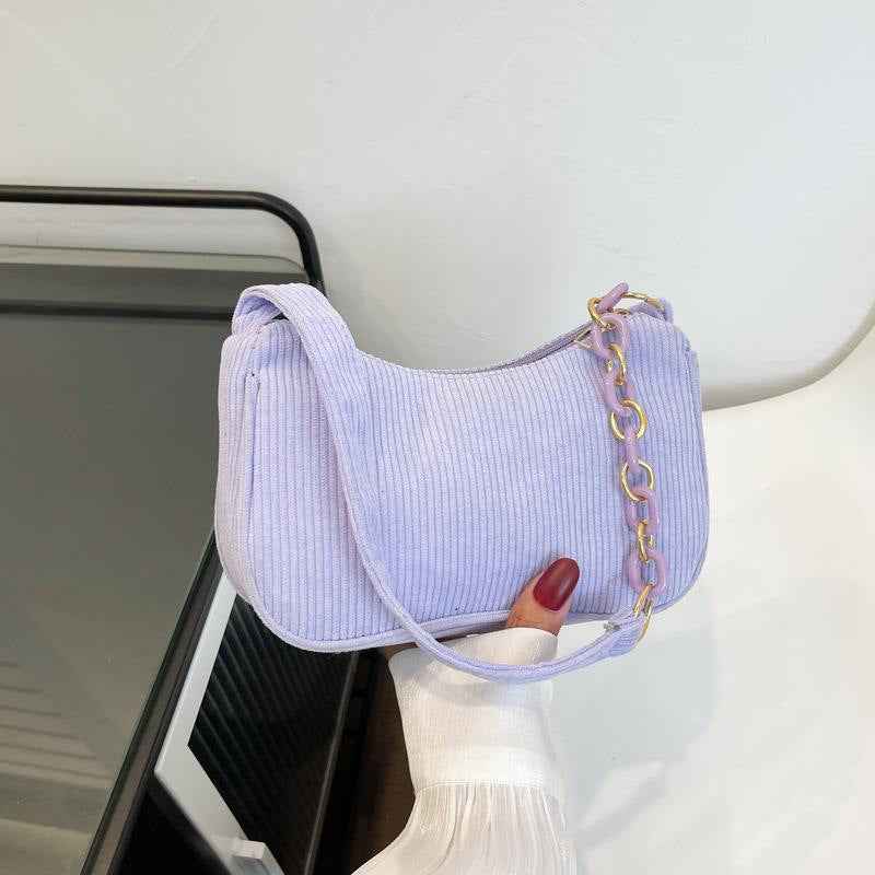 Artistic Fabric Bag Minimalist Casual Corduroy Single-shoulder Bag For Women