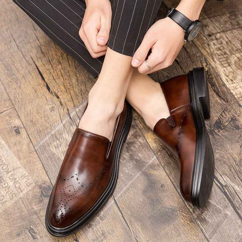 Big Size Men's Leather Shoes Slip-on Loafers