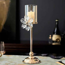 Crystal Petal Glass Candlestick Household Table Decorative Ornaments