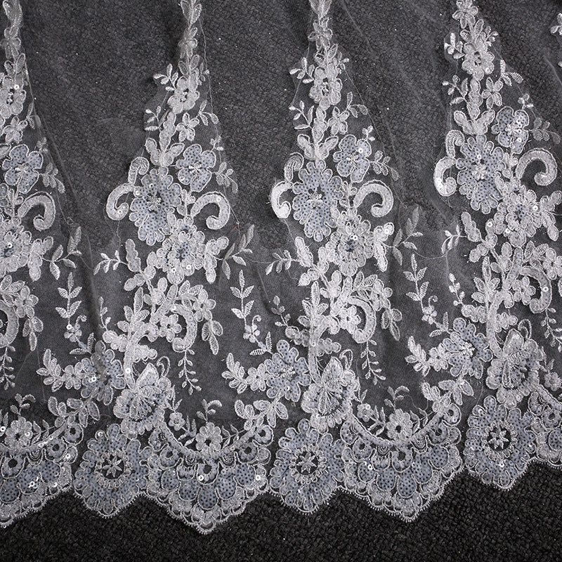 Lace Lace Wedding Dress Trailing Bridal Headdress by Mirlaine Univers