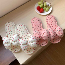Household Sweet Bow-Knot Womens Cotton And Linen Slippers