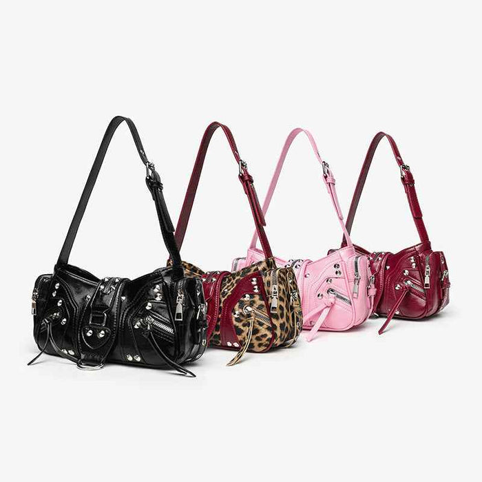 Edgy Y2k-style Single-shoulder Commuter Crossbody Biker Bag