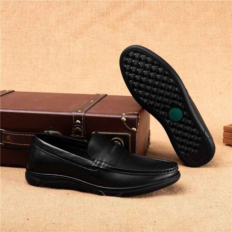 Leather Shoes Men's Autumn New Flat Heel Soft Bottom