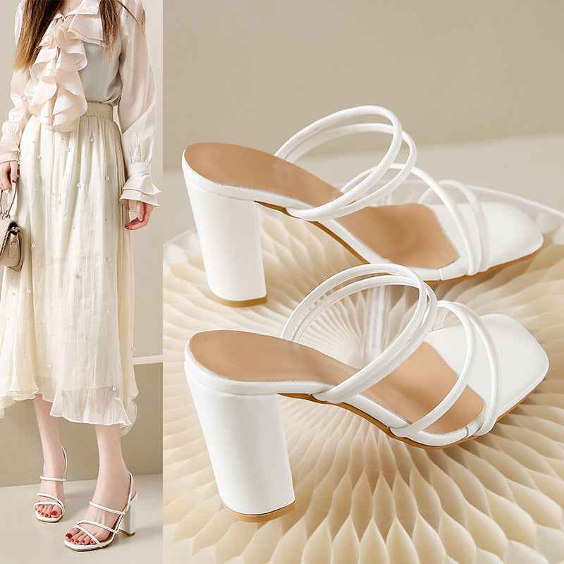 New Super Slimming White Sandals For Women Summer