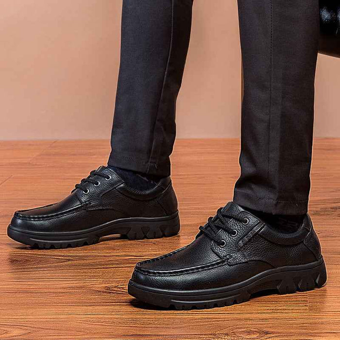 Chaussures de plein air en cuir, basses à lacets, chaussures décontractées, bottines de travail en cuir de vachette