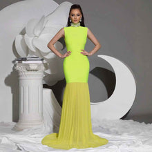 Women's Bandage Mesh-Panel Long Dress