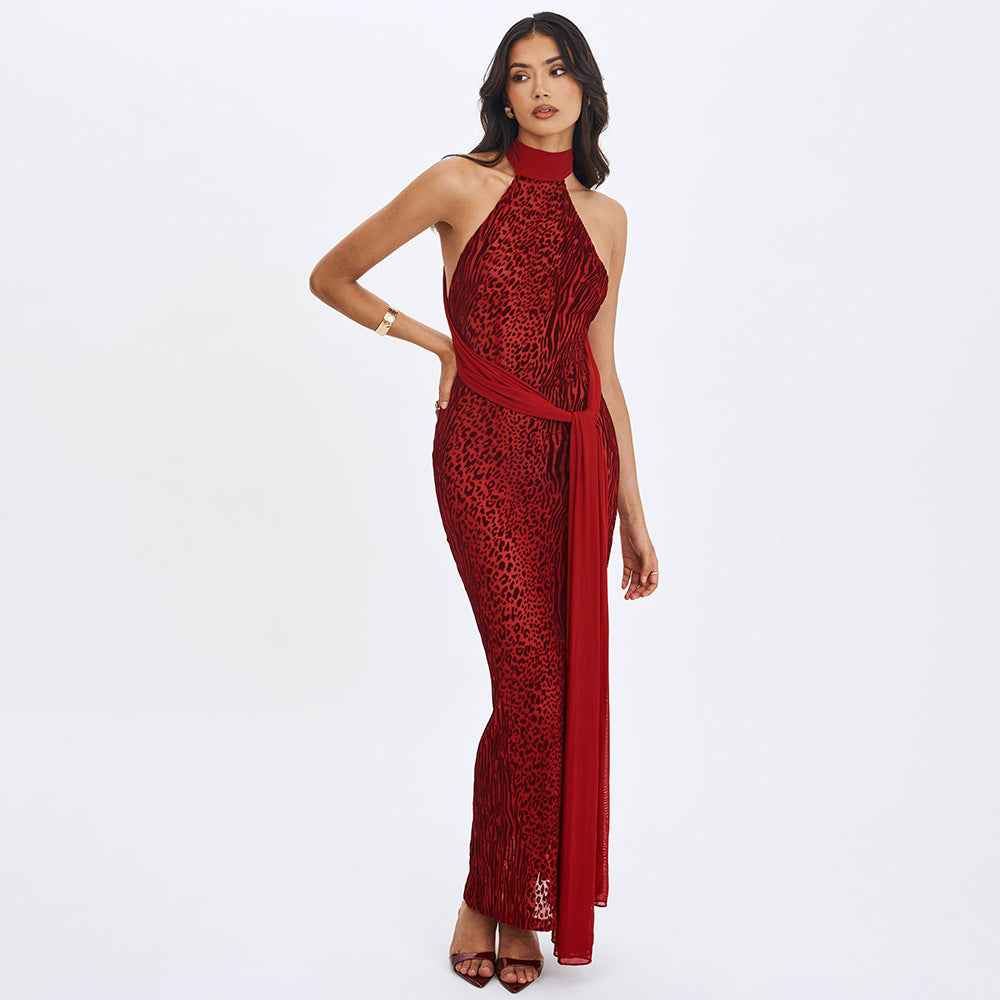 Women's New Halterneck Flowy Split Dress