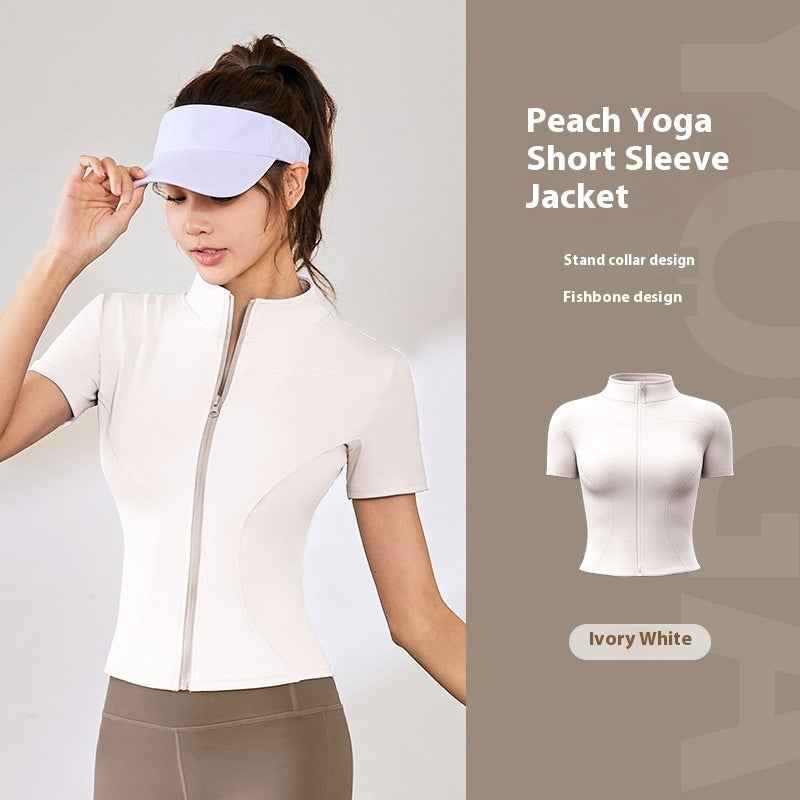 High Elastic Short Yoga Clothes Short Sleeve Sports Jacket