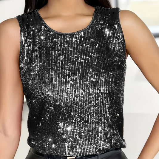 Womens Plus-Size Solid-Colored Sequin Crew-Neck Sleeveless Tank Top by Mirlaine Univers Womens Plus-Size Solid-Colored Sequin Crew-Neck Sleeveless Tank Top Mirlaine Univers womens-plus-size-solid-colored-sequin-crew-neck-sleeveless-tank-top 0 Womens Plus-Size Solid-Colored Sequin Crew-Neck Sleeveless Tank Top Mirlaine Univers Womens Plus-Size Solid-Colored Sequin Crew-Neck Sleeveless Tank Top