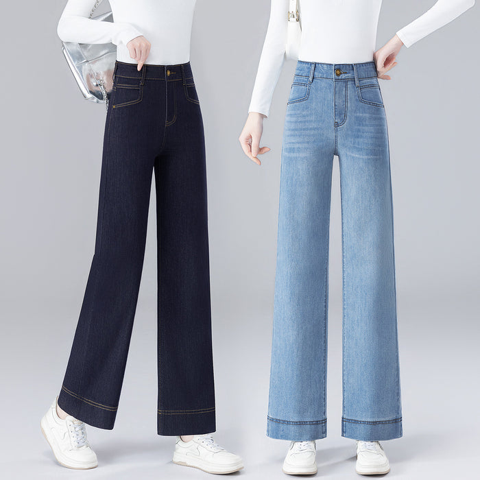 Pantalon large raccourci amincissant grande taille