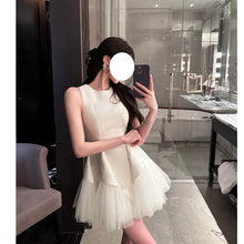 Puff Mesh Stitching Pearlescent Dress by Mirlaine Univers