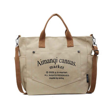 Canvas Commuter Shoulder Tote Crossbody Bag
