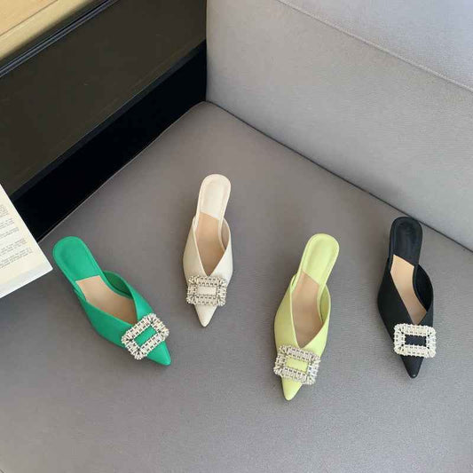 Rhinestone Square Buckle Sandals New Fashion Women