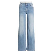 Womens Stylish Lace-trimmed Stretch Denim Jeans by Mirlaine Univers