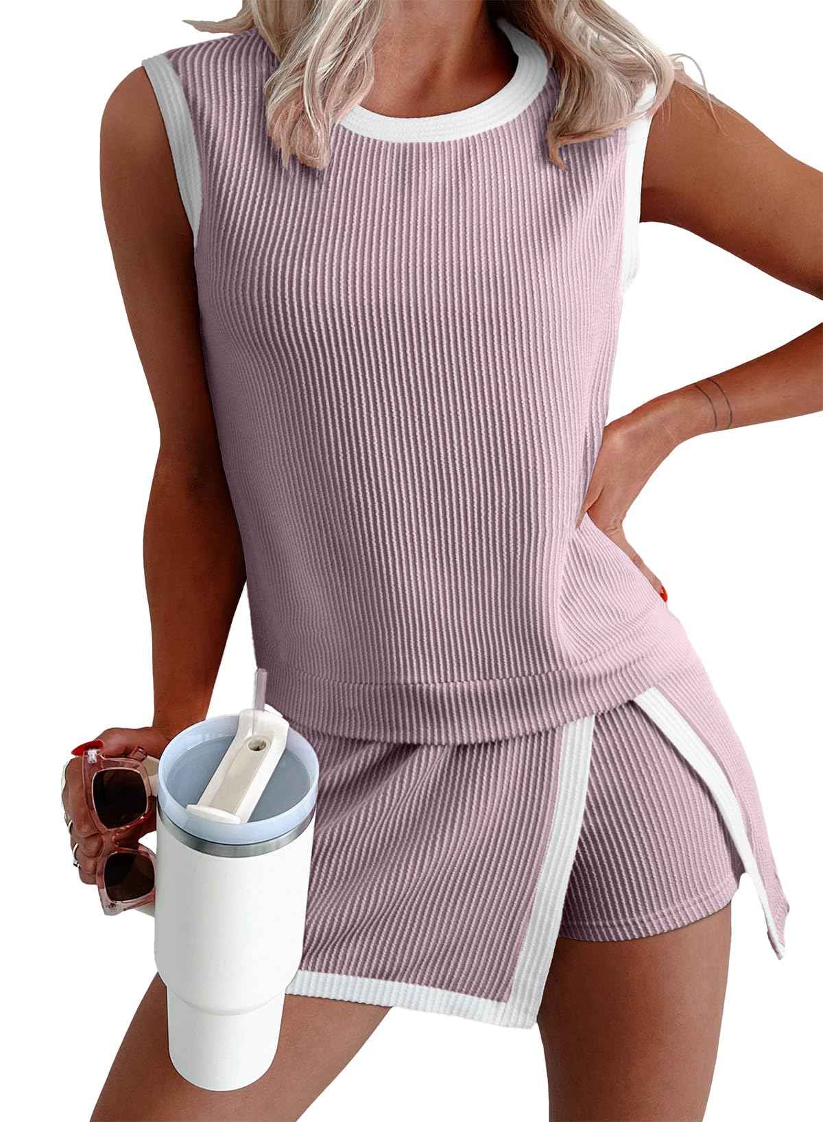 Women Fashion Summer Athletic Lounge Sets Two-piece Set