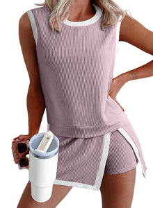 Women Fashion Summer Athletic Lounge Sets Two-piece Set