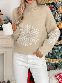 High Collar Christmas Sweaters Women's Clothing