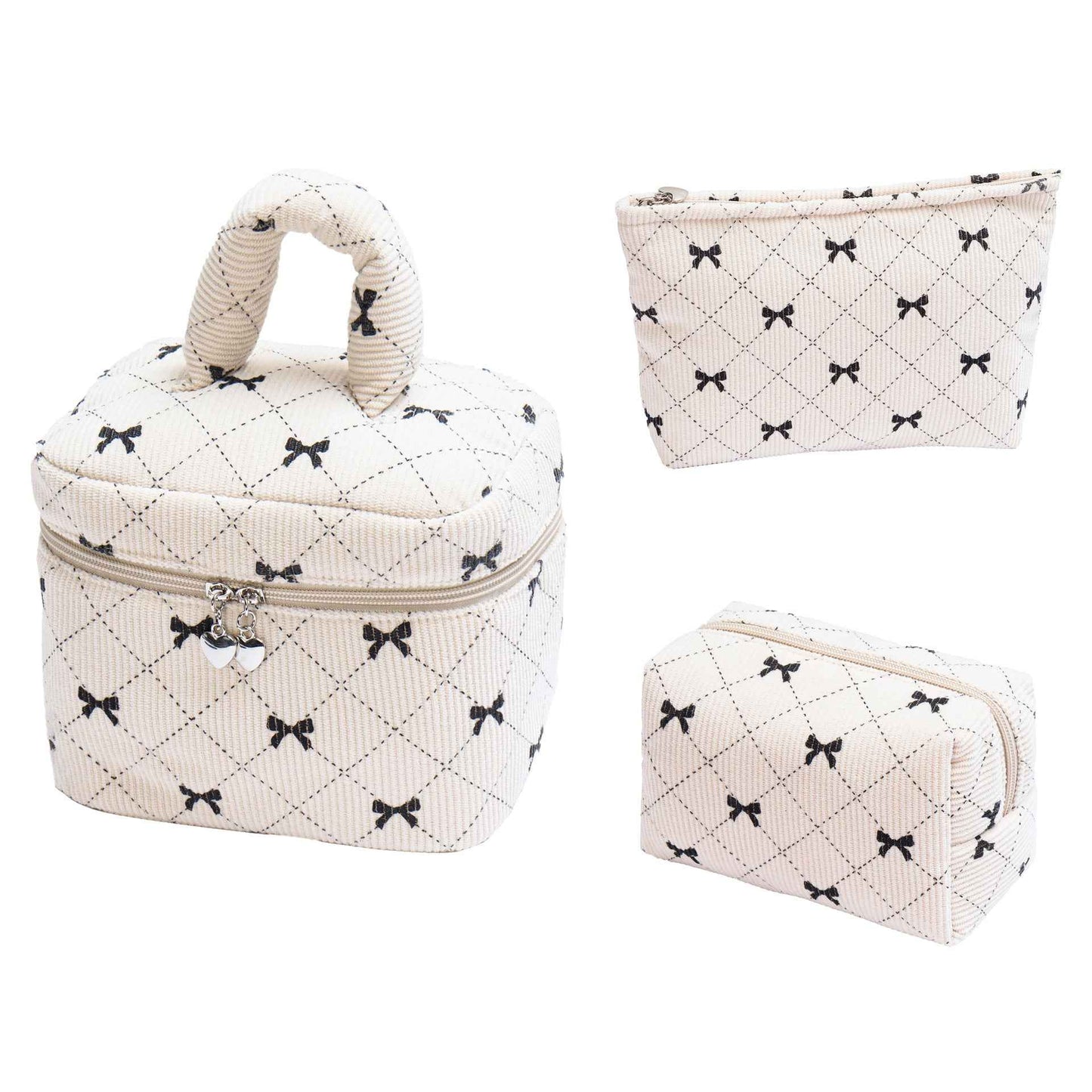 New Corduroy Bow-knot Home Fashion Large-capacity Makeup Bag