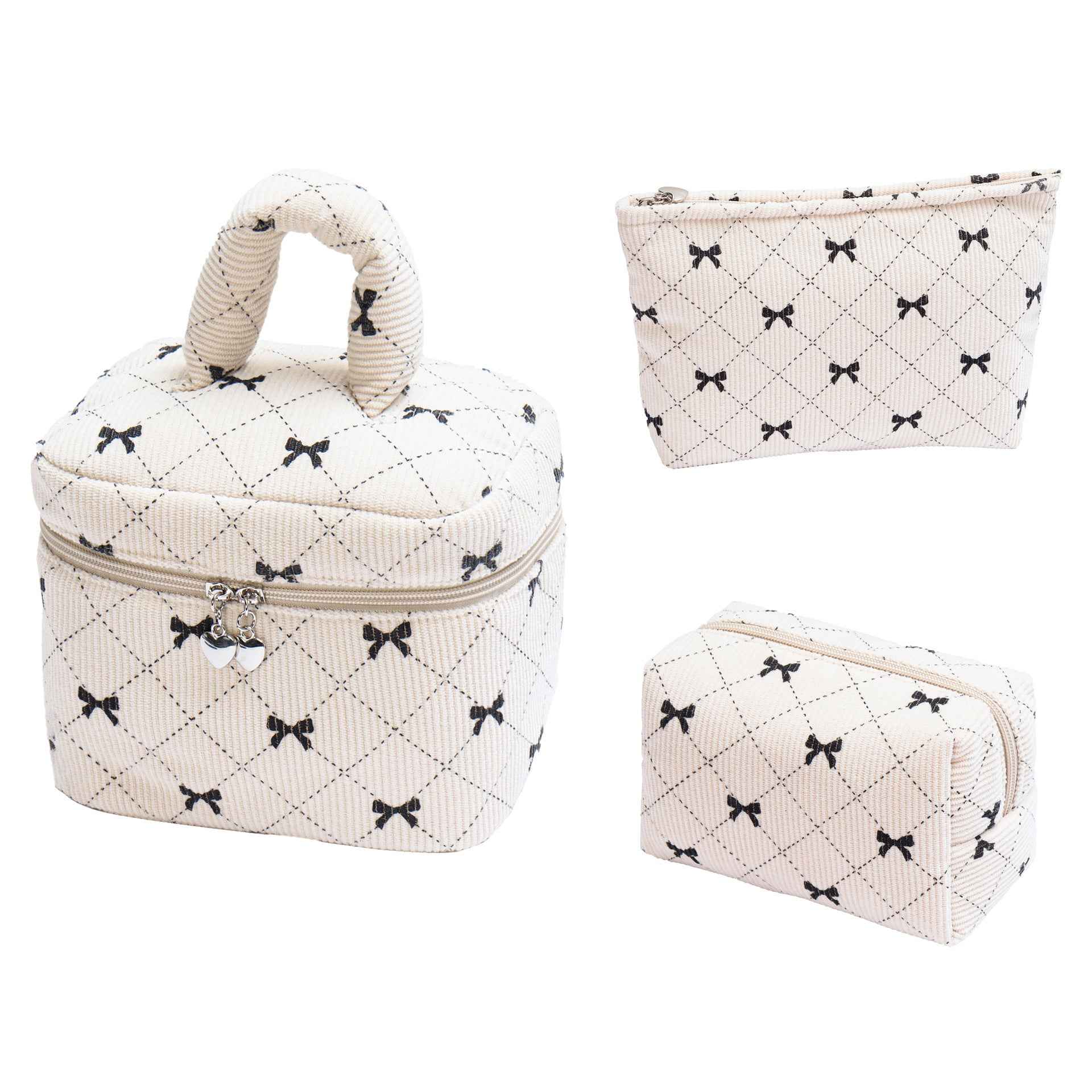 New Corduroy Bow-knot Home Fashion Large-capacity Makeup Bag