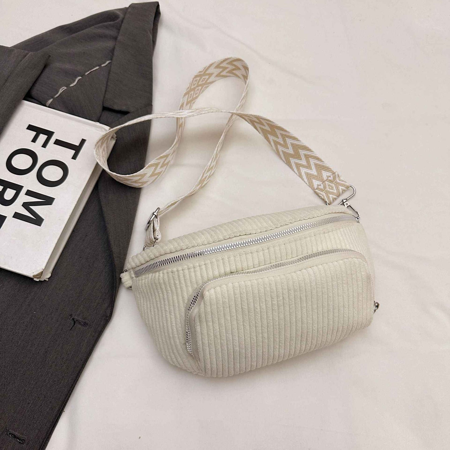 Stylish Corduroy Casual Minimalist Lightweight Crossbody Bag For Women