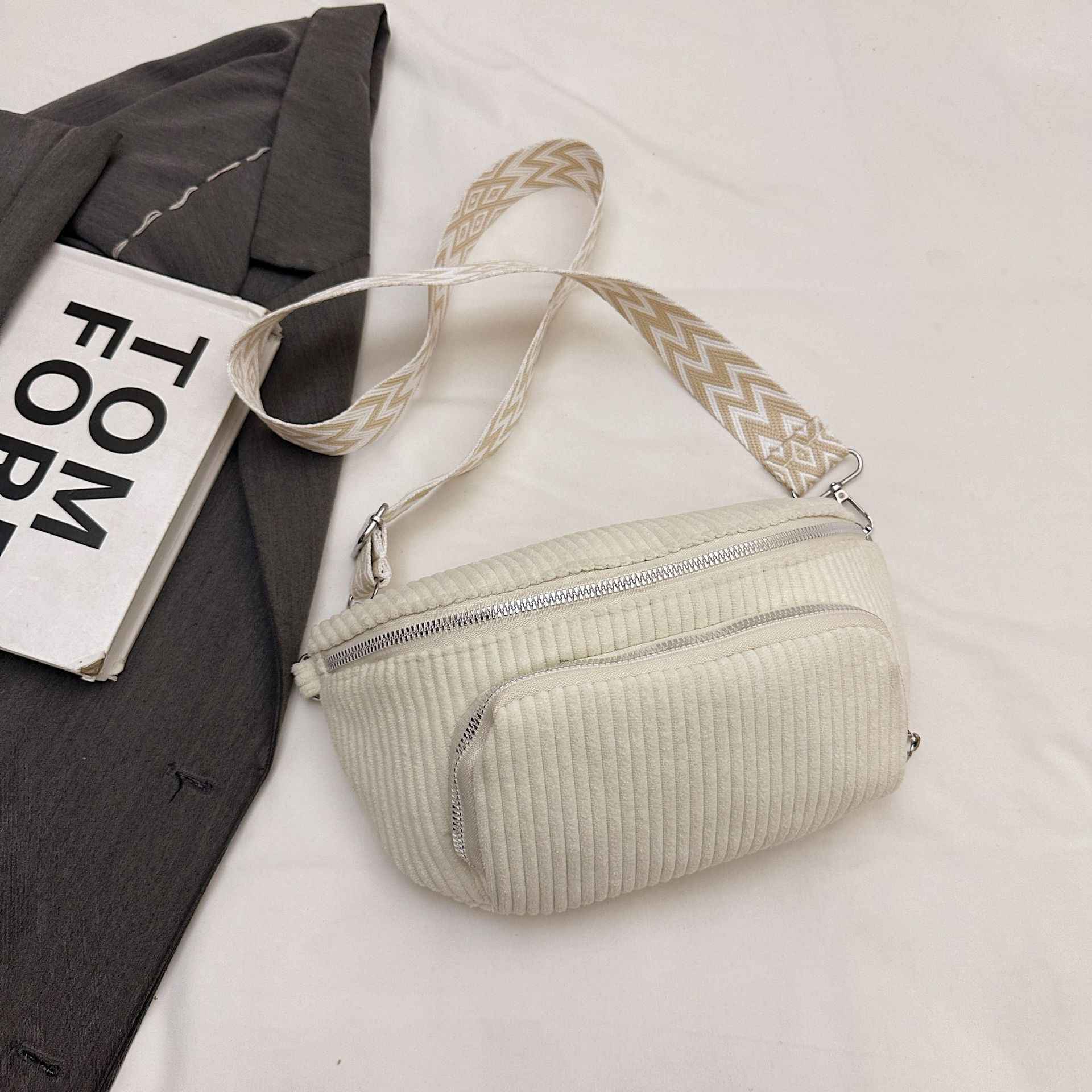 Stylish Corduroy Casual Minimalist Lightweight Crossbody Bag For Women