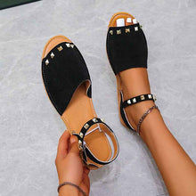 Rivet Sandals Summer Fish Mouth Shoes For Women Flat Beach Shoes