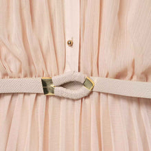 Midi Dress With Belt And Pleats