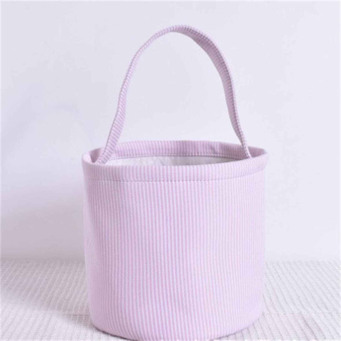 Seersucker Easter Portable Basket 5-color Stripes