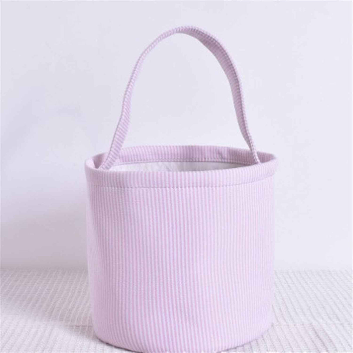 Seersucker Easter Portable Basket 5-color Stripes