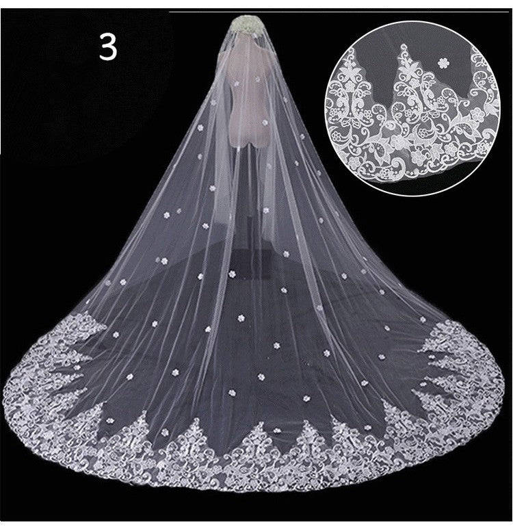 Bridal Wedding Dress Long Tail Luxury Super Fairy Wedding Veil by Mirlaine Univers