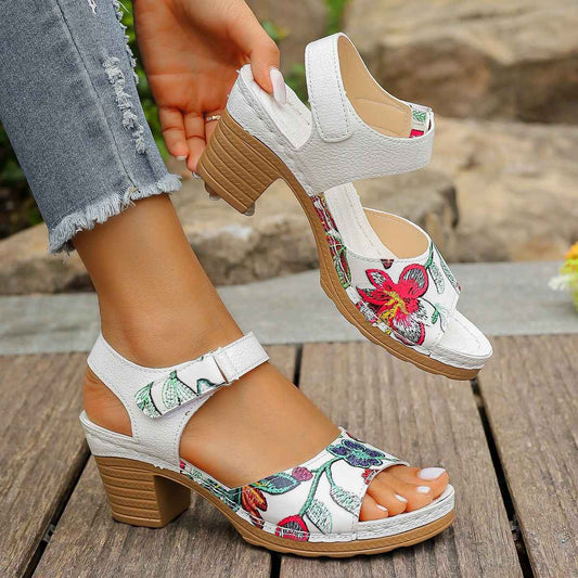 High Heel Sandals Velcro Buckle Casual Sandals For Women