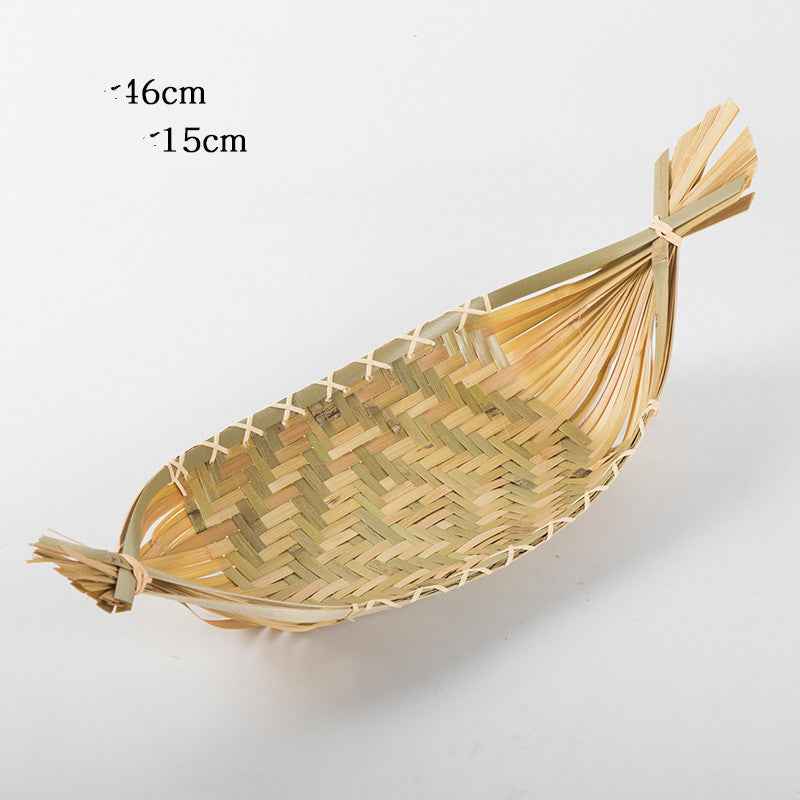 Hand-woven Mini Fruit Basket Grid Small Bamboo Basket Fruit Basket Small Basket