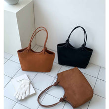 Retro Western-style Solid-color Suede-velvet Shoulder And Tote Bag For Women