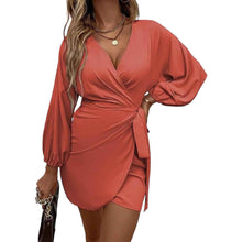 Women's Sexy Lace-Up Fashion Satin Dress